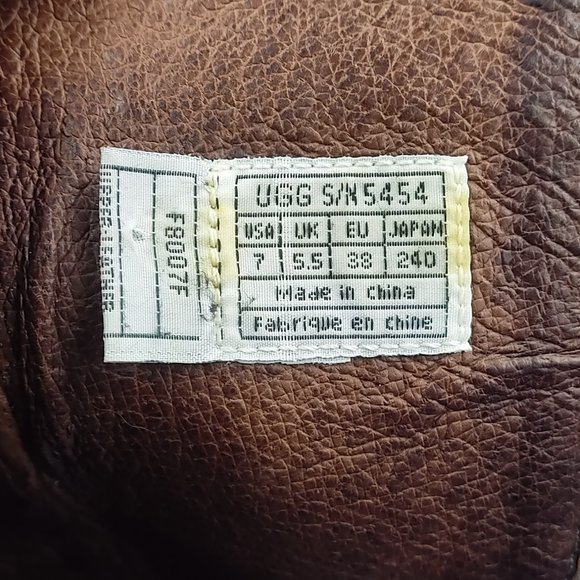 UGG AUSTRALIA SN 5454 CAROLINE BROWN LEATHER ZIP MID-CALF BOOTS size US 7 - Picture 5 of 7